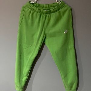 Lime green Nike sweatpants